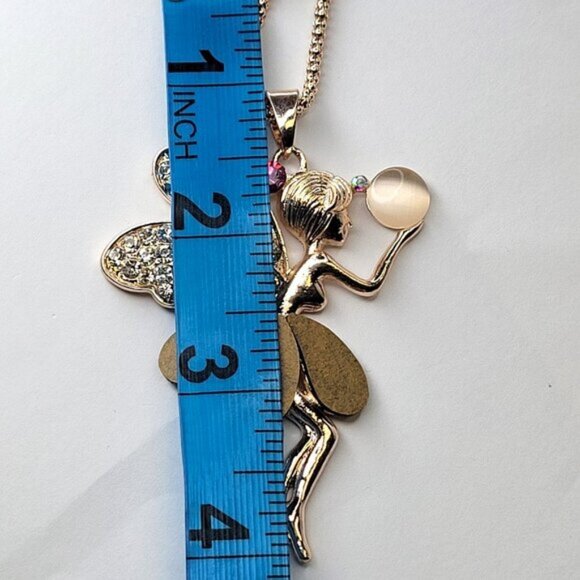 Fairy With Crystal Wings Pendant Necklace - Picture 8 of 10